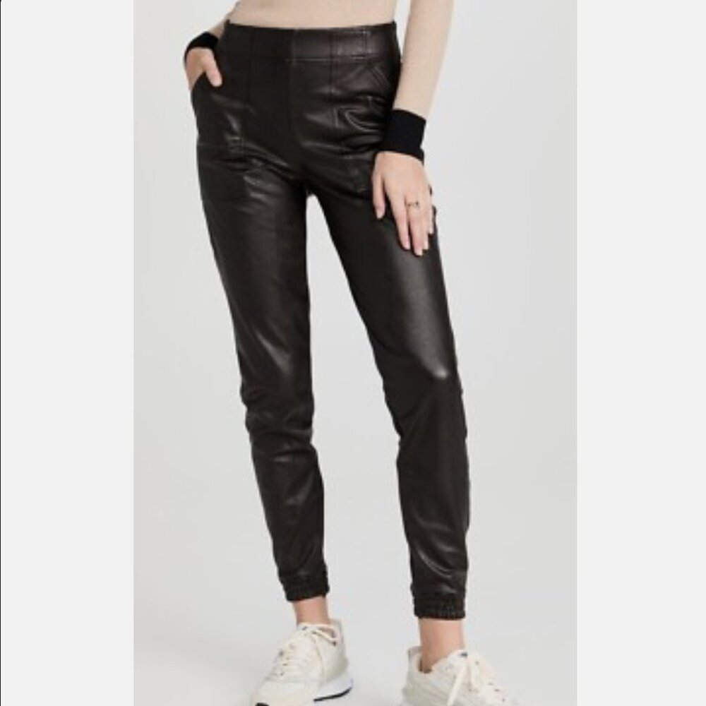 Spanx Faux Leather Jogger Pants - Medium